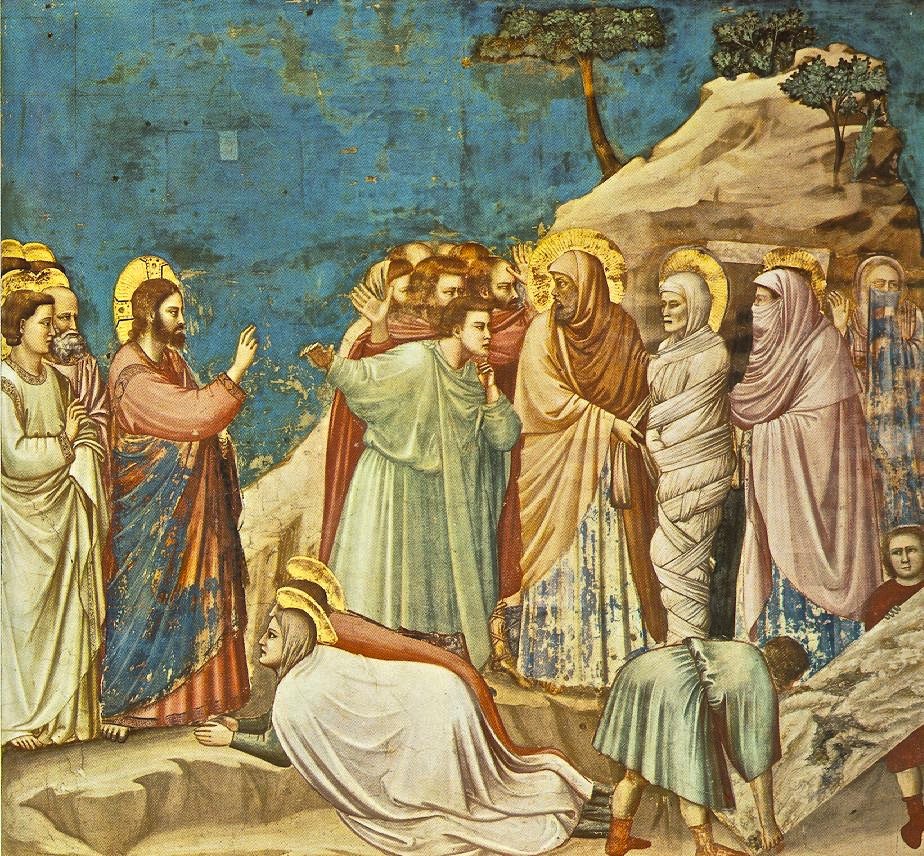 Questa immagine ha l'attributo alt vuoto; il nome del file è Giotto_-_Scrovegni_-_-25-_-_Raising_of_Lazarus.jpeg